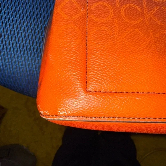 Calvin Klein monogram bucket bag *** Needs some love!! Look at pics!!!! REHAB - Picture 7 of 15